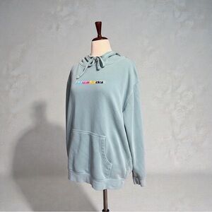 FanJoy David's Vlog Turquoise Oversized Hoodie - Size L